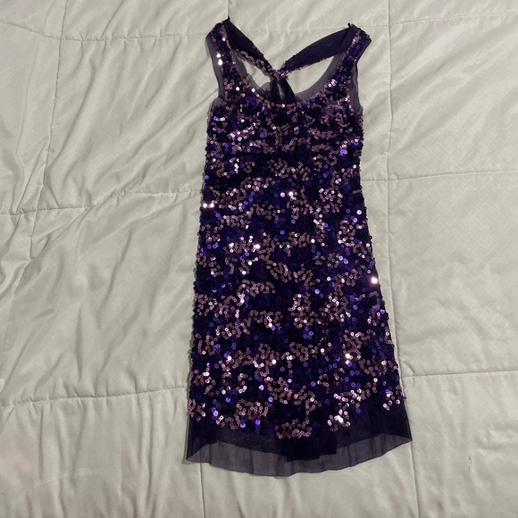Vintage Wet Seal Sequin Gem Purple mesh y2k Racer Back Knot Tank Top small - Picture 1 of 4